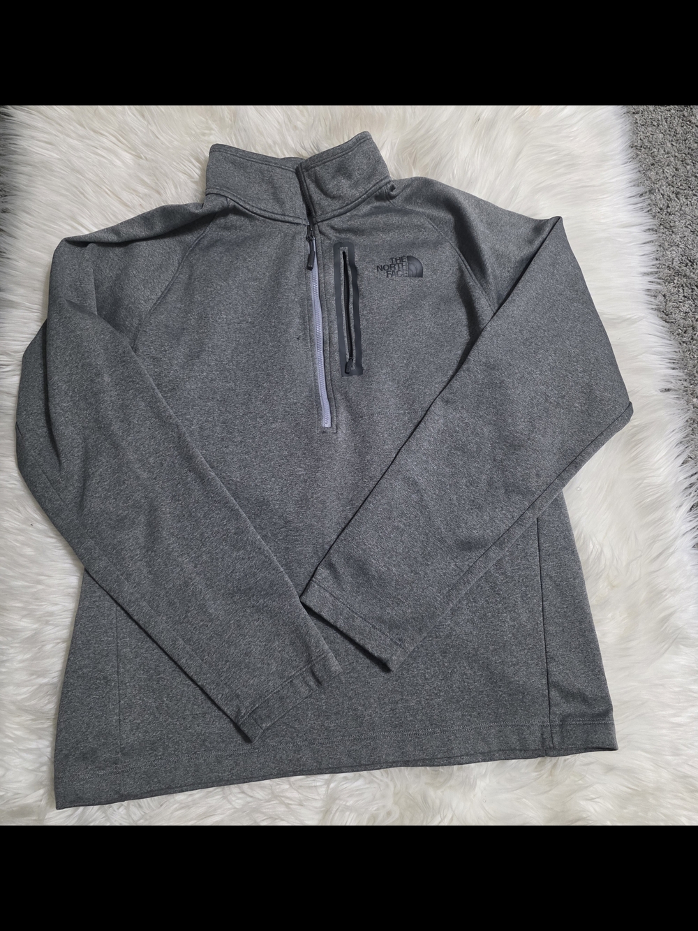 The North Face Men's Heather Gray Quarter-Zip Fleece Pullover